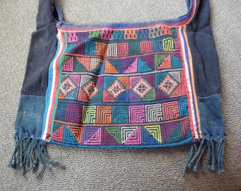 Vintage hand embroided bag; Southeast Asia; Boho