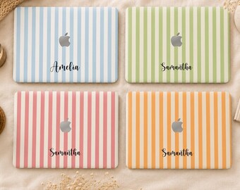 Benutzerdefinierte Streifen MacBook Hülle für 2025 M4 Air 15/13/11 Zoll MacBook Pro 13/14/15/16 Zoll M1 M2 M3 M5 2024 2023 2022