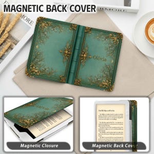Kindle Case Book Cover, with strap, with stand, Paperwhite Case, Ereader Cover, Book Lover Gift, Reading Lover Gift image 10