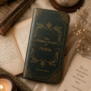 Book iPhone Wallet case, Book Lover Gift Bookish Fantasy Luna Moth Dark Academia Antique - iPhone 17 16 15 14 13 12 Samsung
