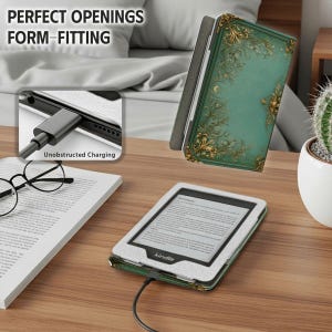 Kindle Case Book Cover, with strap, with stand, Paperwhite Case, Ereader Cover, Book Lover Gift, Reading Lover Gift image 12