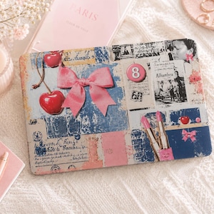 Kirsche Schleife Collage MacBook Soft Case ästhetische Air 16 15 Zoll A3114 M3 M2 Air 13 A2337, Laptop Hülle für Mac Pro 13 14 15 16 2022-2024 Bild 1