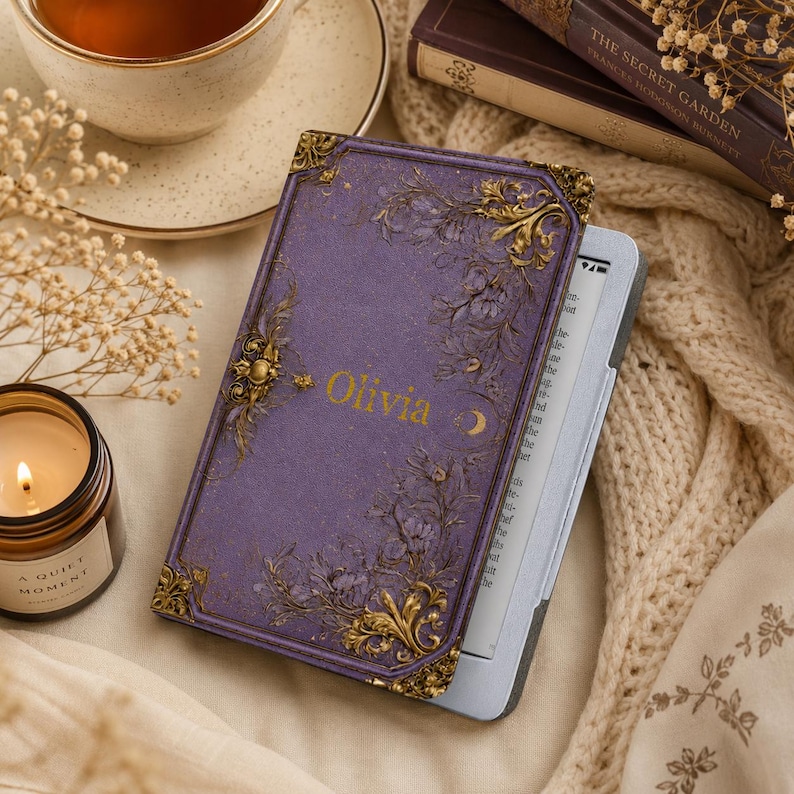 Kindle Case Book Cover, with strap, with stand, Paperwhite Case, Ereader Cover, Book Lover Gift, Reading Lover Gift image 2