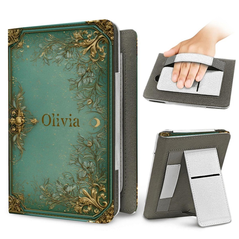 Kindle Case Book Cover, with strap, with stand, Paperwhite Case, Ereader Cover, Book Lover Gift, Reading Lover Gift image 8