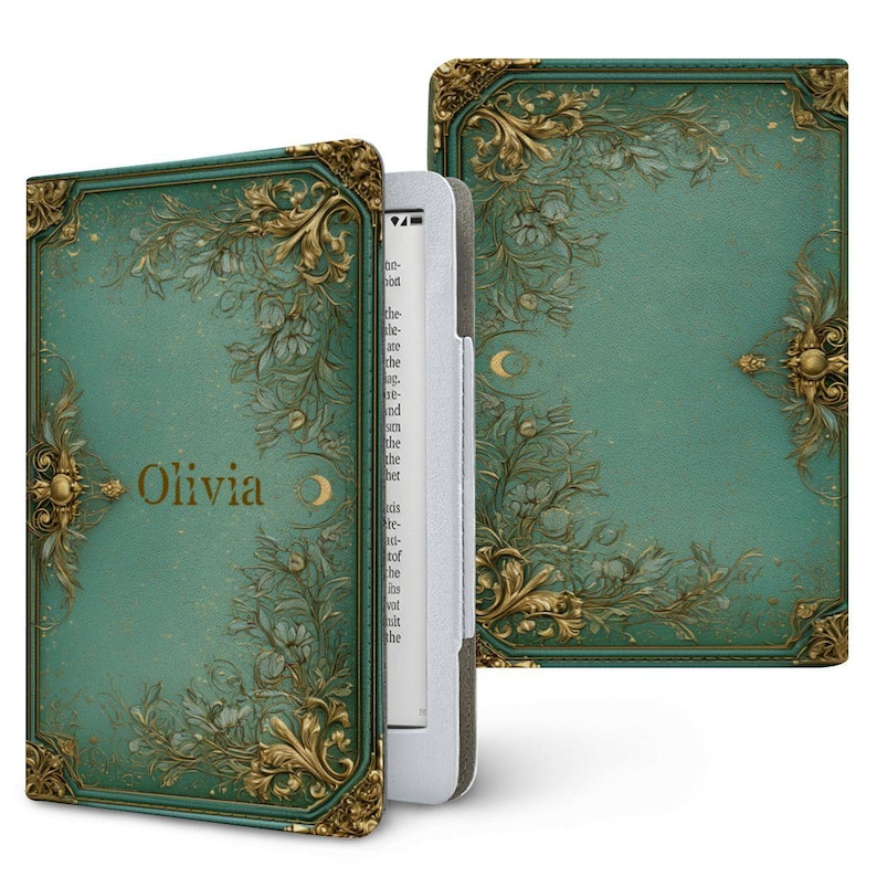 Kindle Case Book Cover, with strap, with stand, Paperwhite Case, Ereader Cover, Book Lover Gift, Reading Lover Gift light Green