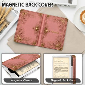 Kindle Case Book Cover, with strap, with stand, Paperwhite Case, Ereader Cover, Book Lover Gift, Reading Lover Gift image 6
