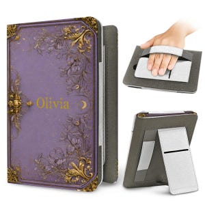 Kindle Case Book Cover, with strap, with stand, Paperwhite Case, Ereader Cover, Book Lover Gift, Reading Lover Gift image 4