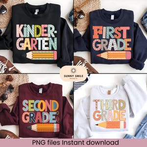 Preppy Back to School Floral Bundle Png, First Day Of School Png, Preppy School Png, School Bundle Png, First/Second/Third Grade Design