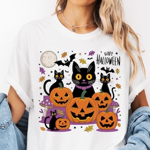 Black Cat Pumpkin Png, Ghots Cat Png, Retro halloween Png, Gothic Png, Black Cat Png, Fall Png, Halloween Cat Mama Shirt, Autumn Png