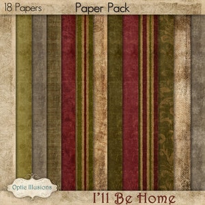 Digitaal plakboekpakket - I'll Be Home - 18 prachtige kerstpapieren - Papierformaat - 12 x 12 inch - DIRECT DOWNLOAD - 3,25