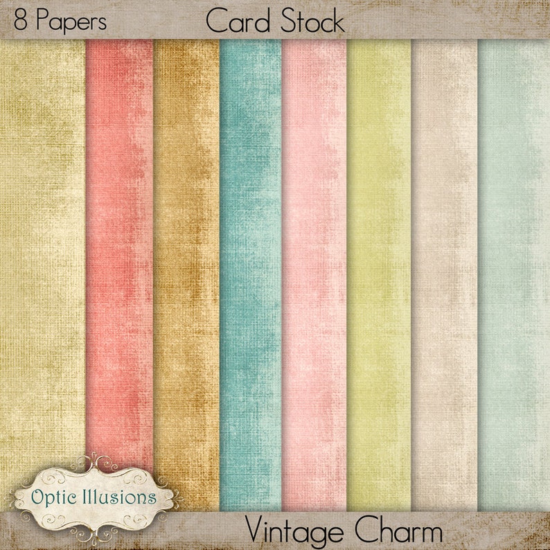 Vintage Charm Digital Scrapbooking Papers Card Stock Etsy