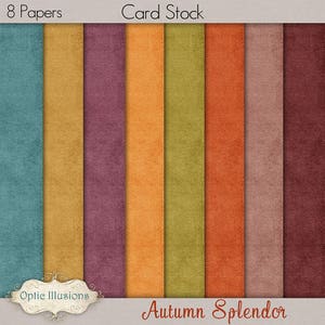 NEW Autumn Splendor Digital Scrapbooking Kit 12 Papers 50 Plus Elements 4.75 image 3