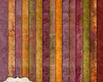 Harvest Gold - Digital Scrapbooking Paper - 15 Papers  - 12 x 12 Inches -  INSTANT DOWNLOAD -2.75