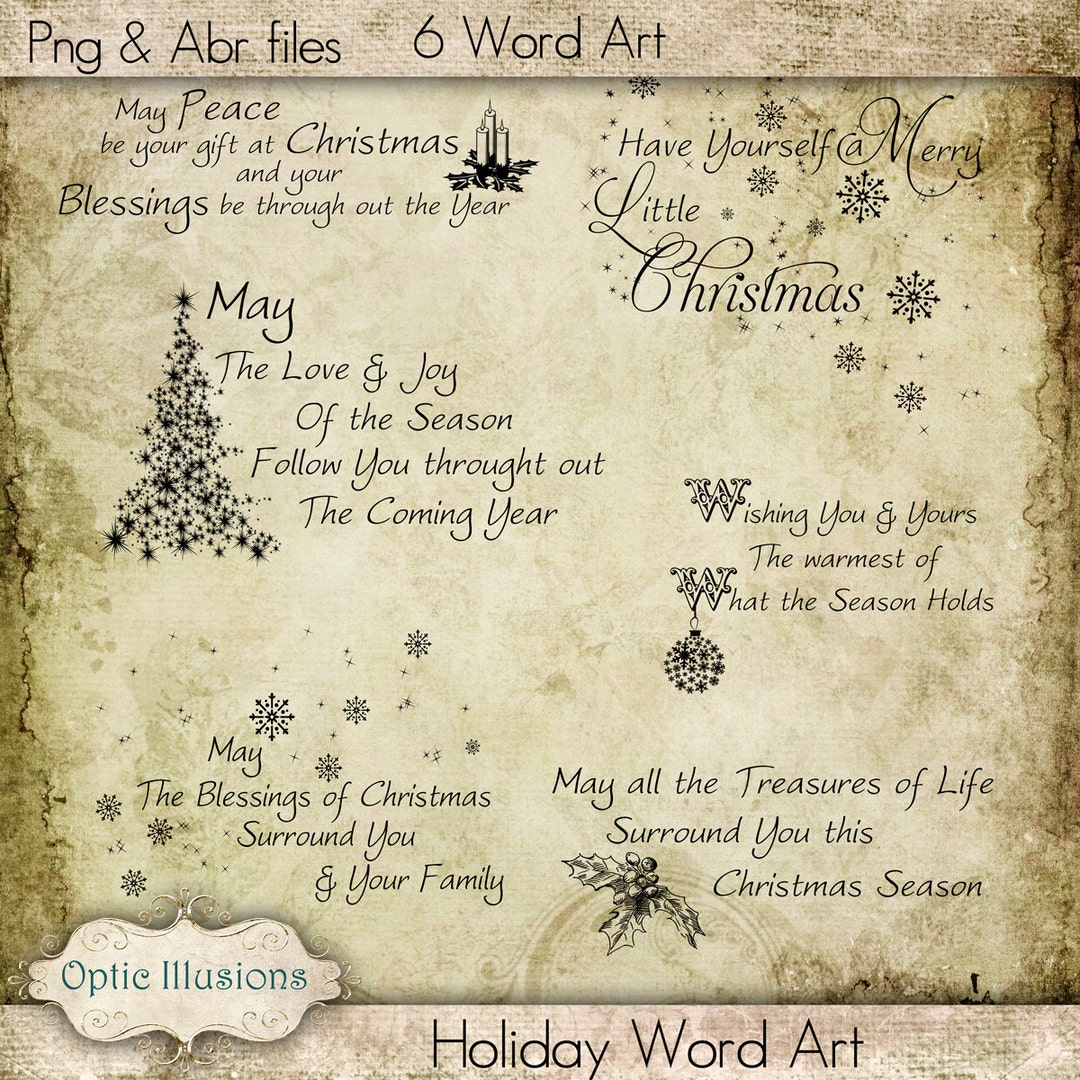 Holiday Word Art Vol 1 - Stamps, Clip Art - Card Supplies, Digital ...