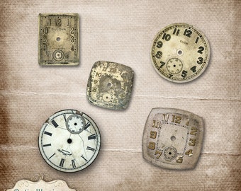 Clock Works Vol 1 -  Vintage Watch Faces - Commercial Use -  INSTANT DOWNLOAD -3.75