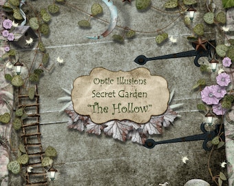 The Hollow  -   Digital Scrapbooking Kit, 17 Papers, Over 70 Elements, Secret Garden Alpha - 4.50