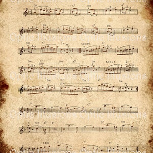 Vintage Muziekbladen - INSTANT DOWNLOAD - Set van 2 - Frans en Italiaans - 8,5 x 11 -2,00