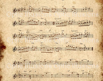 Vintage Music Sheets - INSTANT DOWNLOAD - Set of 2  -  French and Italian - 8.5 x 11 -2.00