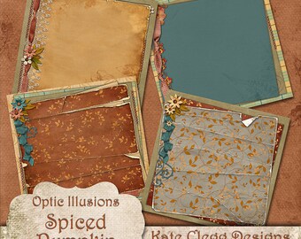 SPICED PUMPKIN - Digital Scrapbooking Papers - Stacked Papers - A Great way to start your Fall Layouts and Designs2.75