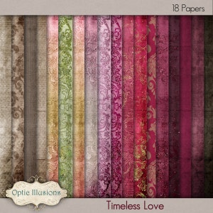 Timeless Love - Digital Paper - Digital Scrapbooking Papers - 18 Beautiful Papers - 12 x 12 Pollici - INSTANT DOWNLOAD -3.25