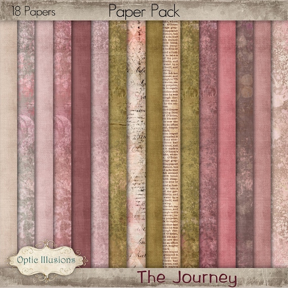 The Journey Digital Scrapbooking Paper 12 X 12 Inches INSTANT DOWNLOAD 3.00  