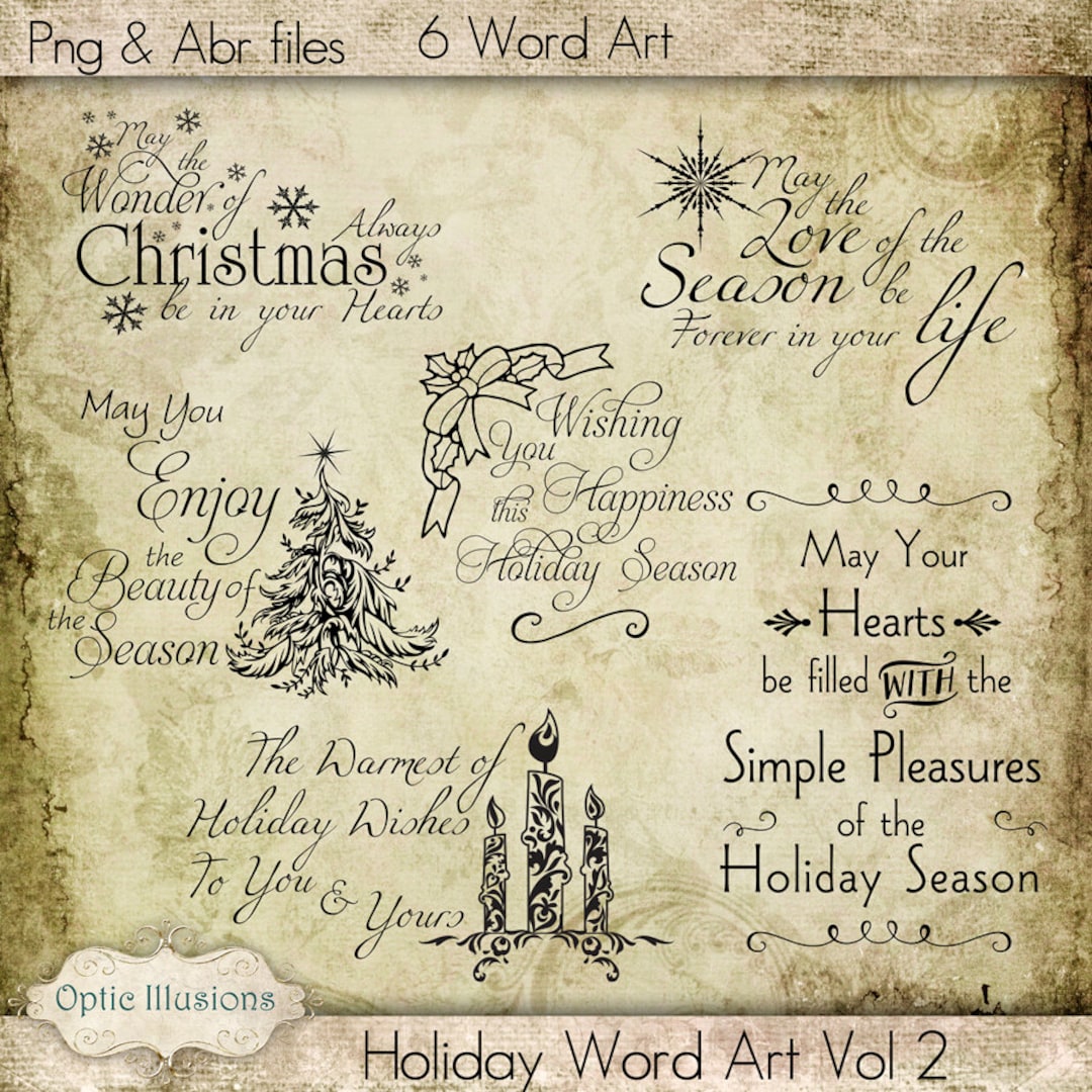 Holiday Word Art - Vol 2 - Stamps, Clip Art - Card Supplies, Digital ...