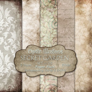 Secret Garden - Set 03 - Digitale Scrapbooking Papers - Paper Pack - 12 x 12 inch - DIRECT DOWNLOADEN -