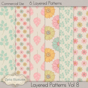 Layered Patterns Vol 8 - Uso Commerciale - Scrapbooking, Carte Digitali, Carte, Graphic Design - 3.75