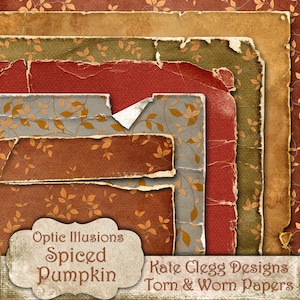 ZUCCA SPEZIATA - Carta per scrapbooking digitale - Carta strappata e usurata - Un ottimo modo per iniziare i layout e i progetti autunnali - 2,50