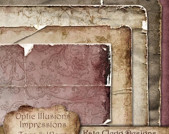 Digital Scrapbooking Papers - Impressions - My Love - Torn and Worn Papers - A Great way to start your Fall Layouts and Designs2.50