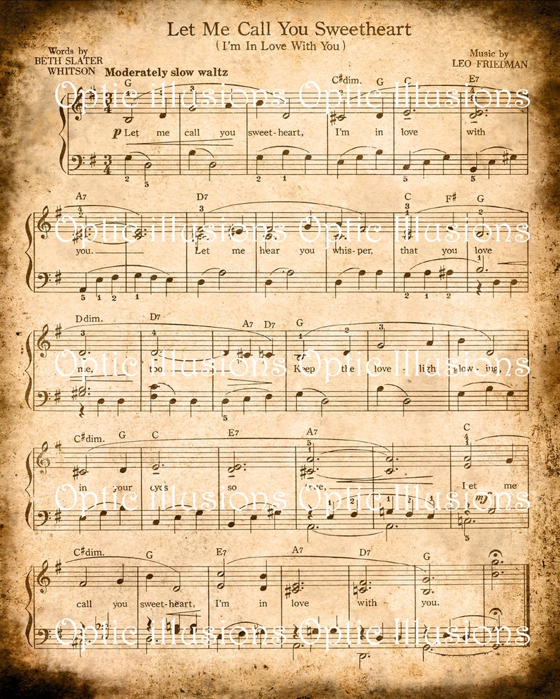 Vintage Music Sheets Set of 2 Digital Collage Sheet INSTANT DOWNLOAD 2.00 image 2