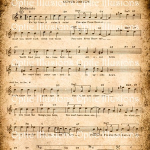 Vintage Music Sheets Set of 2 Digital Collage Sheet INSTANT DOWNLOAD 2.00 image 1