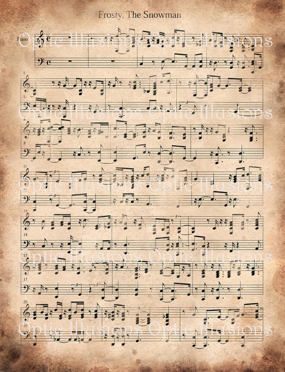 Typical Xmas Carols - Style and design A - Fastened of 2 - Frosty and Santa Claus is Coming in direction of Metropolis - Prompt Down load -2.00 photo relating to Vintage Christmas Sheet Music Printable,frosty the Snowman named Common Xmas Carols - Structure A - Fastened of 2 - Frosty and Santa Claus is Coming in direction of City - Quick Down load -2.00