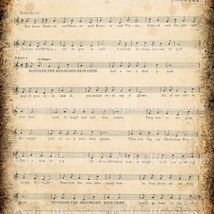 Canti natalizi d'epoca - Set di 2 - Rudolph, sta iniziando a sembrare molto simile al Natale - Stampabile - DOWNLOAD IMMEDIATO -2.00
