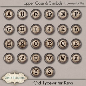 Oude schrijfmachine toetsen - Clip Art - commercieel gebruik - CU - Digitale Scrapbooking Elements - Scrapbooking, kaarten - onmiddellijke DOWNLOAD - 4,00