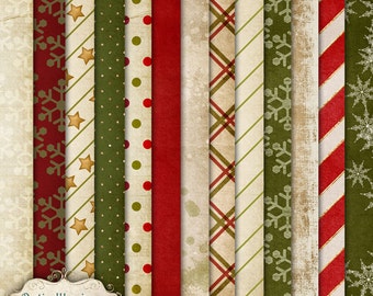 Let It Snow - Digital Scrapbooking Papers - 13 Papers - 12 x 12 Inches - INSTANT DOWNLOAD -2.75