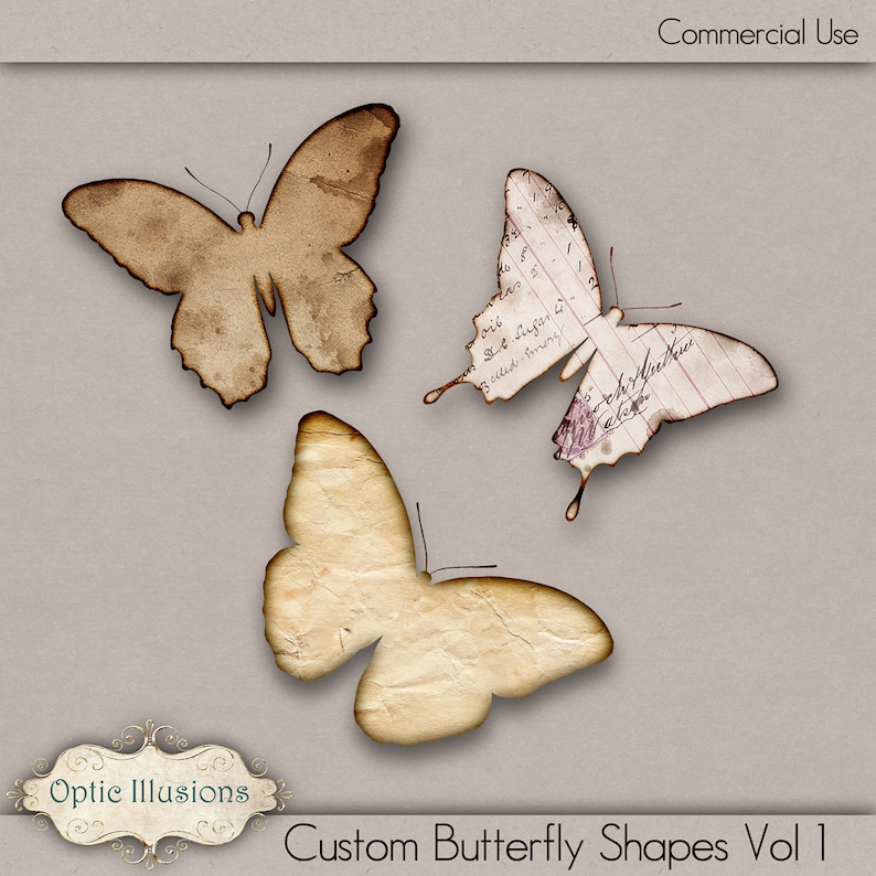 Custom Shape Butterflies - Vol 1 INSTANT DOWNLOAD -2.50 Commercial and Personal Use