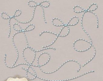 Bakers Twine Bows - Vol 2 - Clip Art - 6 Original Bows and Ties  - Commercial Use - INSTANT DOWNLOAD -3.50
