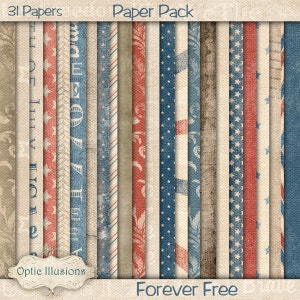Forever Free Digital Scrapbooking Paper 31 Digital Papers 12 x 12 Inches INSTANT DOWNLOAD 3.25 image 1