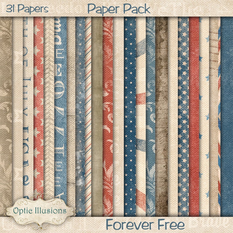 Forever Free Digital Scrapbooking Paper 31 Digital Papers 12 x 12 Inches INSTANT DOWNLOAD 3.25 image 1