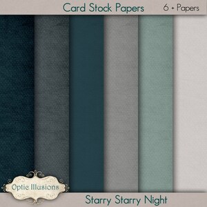 Starry Starry Night - Pacote de papel digital - Papéis para scrapbooking digital - Cartolina - 7 papéis - 12 x 12 polegadas - DOWNLOAD INSTANTÂNEO -1,50