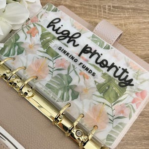 Tropical Floral A6/Personal Laminated Dashboards | For Cash Binders | Custom | Cash Envelope System