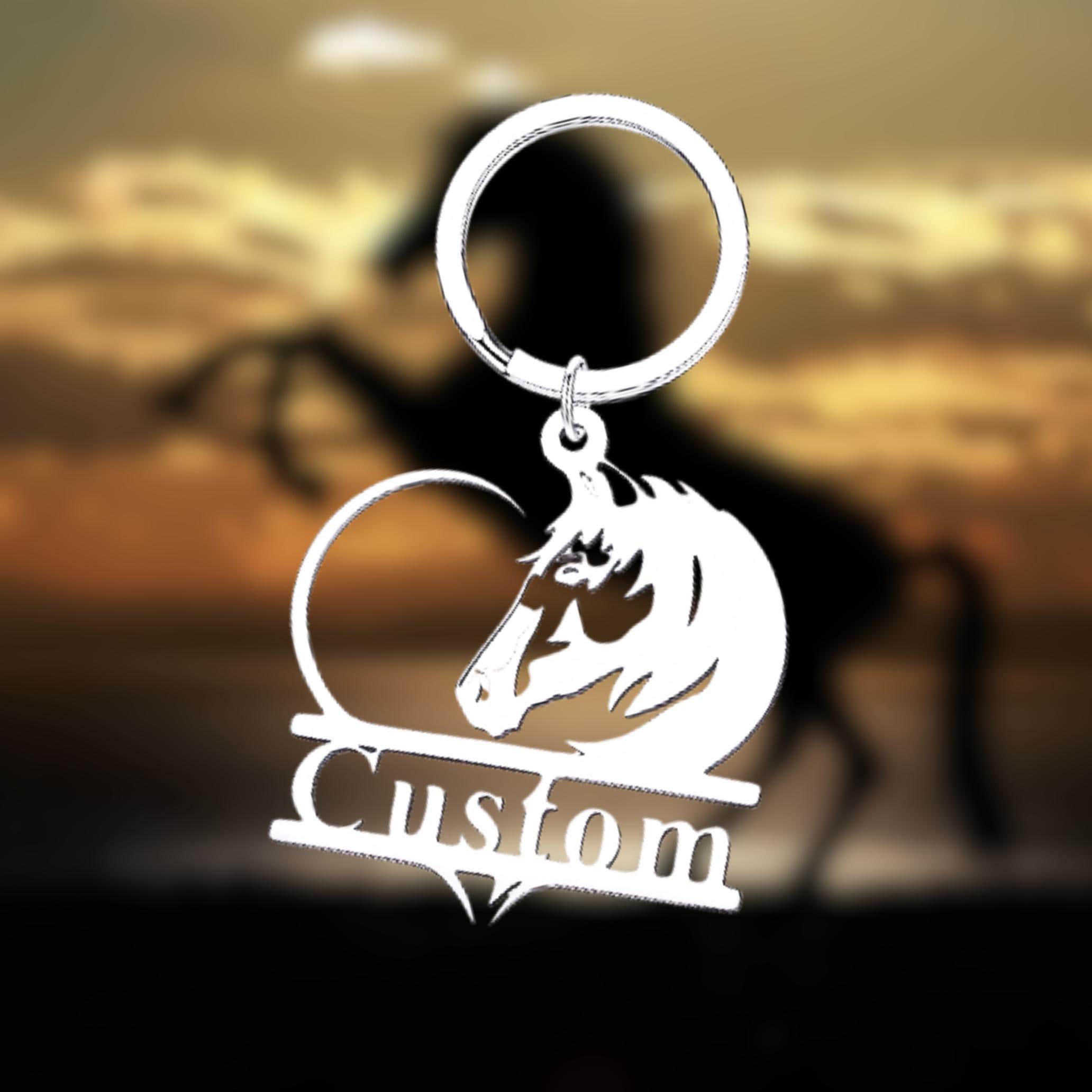 Custom Name Horse Keychain, Personalized Horse Gifts, Unique Horse Gifts, Horse Lover, Custom Equestrian Accessories, Vet Gift, Equestrian Gifts