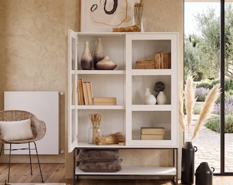 Buffet Serifos 110 cm à 2 portes en bois et fer