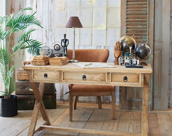 Escritorio de madera maciza East Colonial de 122 cm