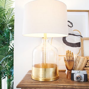 Tischlampe Capri aus Metall und Glas