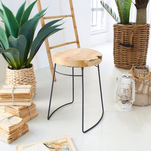 Paros wooden and iron stool