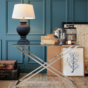 Park Avenue 120cm modern steel and glass console table