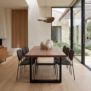 Mesa Denver mediana de 200 cm de madera y hierro.