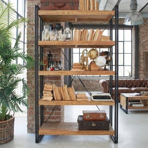 Utility 120 cm Bücherregal aus Eisen und Holz